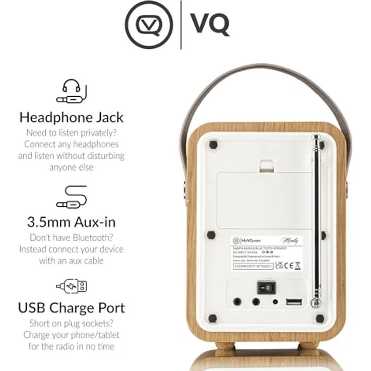 VQ VQ-MONTY-OK Monty Radio w/Bluetooth Eiche – Bild 6