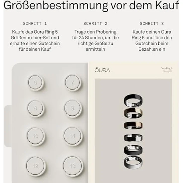 OURA Ring 5, Smart Ring für Gesundheitstracking, Größe 8, Stealth Black – Bild 5