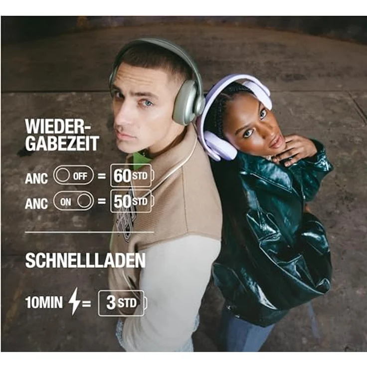 Fresh 'n Rebel Clam Ace Bluetooth Kopfhörer Over Ear mit Hybrid Active Noise Cancelling, 60 Stunden spielzeit, Perfect Calling, Schnellladung, Wind-Noise Cancelling, Tastensteuerung (Beige) – Bild 2