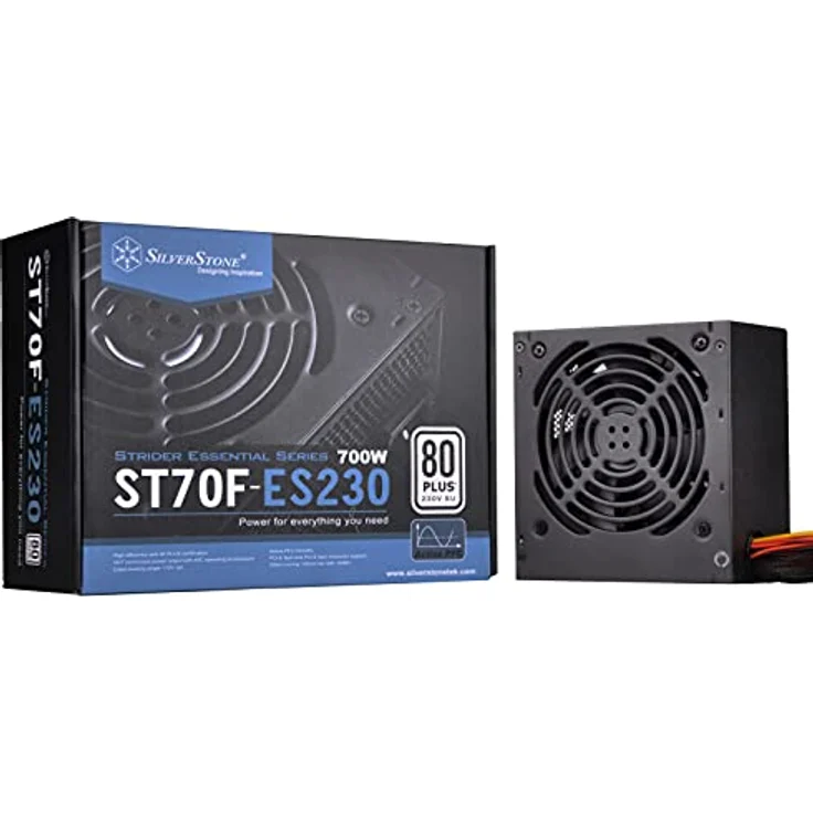 Silverstone SST-ST70F-ES230 - Strider Essential Serie, 700W 80 Plus 230V EU ATX flüsterleises PC-Netzteil mit 120 mm-Lüfter – Bild 1