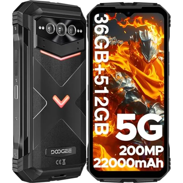 DOOGEE VMAX PLUS Smartphone (6.58 Zoll, Android 14, 512GB Speicher, 22000 mAh, AI-Dreifachkamera)