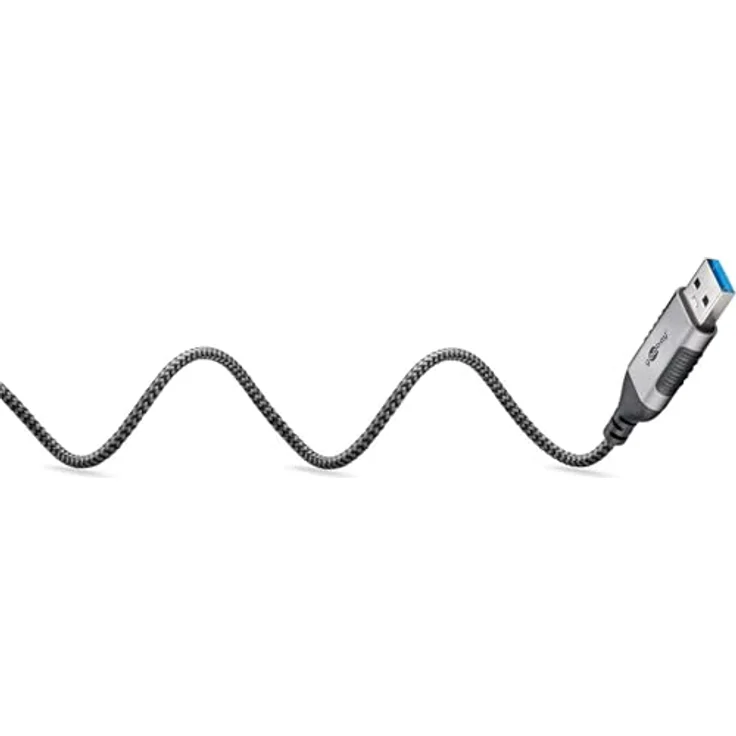 Goobay Ethernet-Kabel USB-A 3.0 auf RJ45 Slim, 5 m, CAT 6, bis zu 1 Gbit/s, schwarz-silber – Bild 5