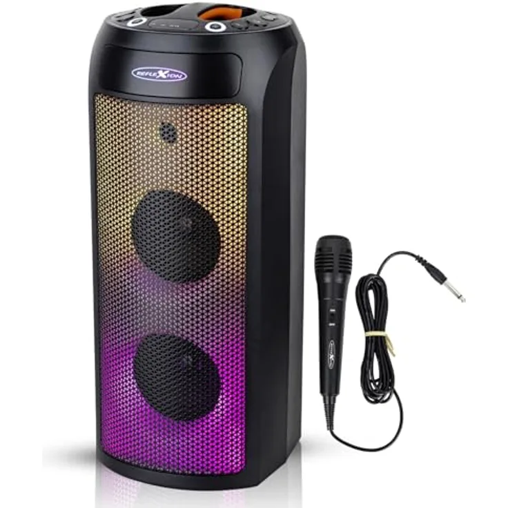 Reflexion PSX30BT, Bluetooth Party Lautsprecher mit 240W Musikleistung, LED-Flammenbeleuchtung und TWS-Funktion