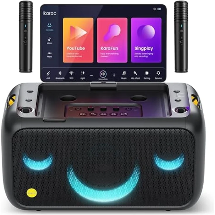 Ikarao Break X1, Bluetooth-Lautsprecher mit 460 W, 13,3 Zoll LCD-Touchscreen, kabellos und MicroSD-Slot – Bild 3