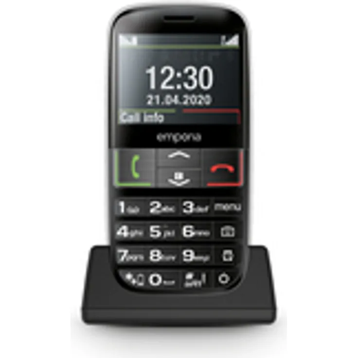Emporia ACTIVE black, Seniorenhandy mit grossen Tasten, Notruftaste und Hörgerätekompatibilität