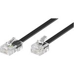 Goobay 68530 Telefonkabel RJ11 Stecker auf RJ45 Stecker Flachkabel RJ11 Kabel für Faxgerät DSL Modem VDSL Router Kabel ISDN DSL Kabel Schwarz 3m