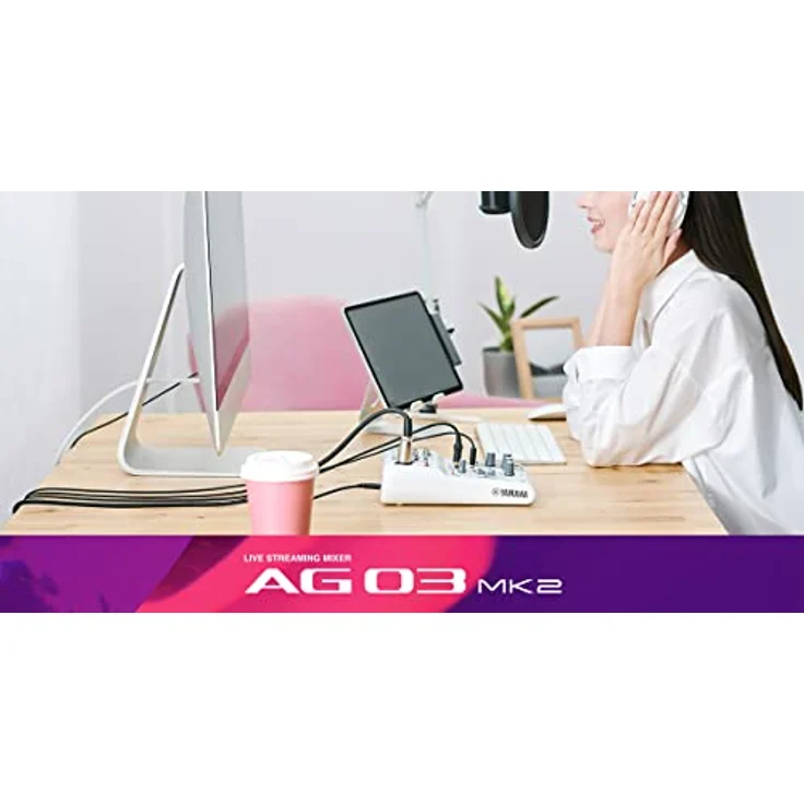 Yamaha AG03MK2 3-Kanal-Live-Streaming Mischpult mit USB-Audio-Interface – Für Windows, Mac, iOS und Android – In Schwarz – Bild 4