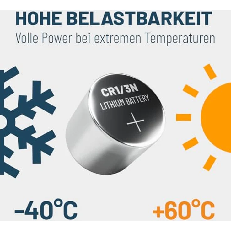 Absina Knopfzelle CR 1/3 N 3V, Lithium Batterie mit 160mAh, ideal für Elektronik und medizinische Geräte, temperaturebeständig -40°C bis +60°C, 1 Stück – Bild 6