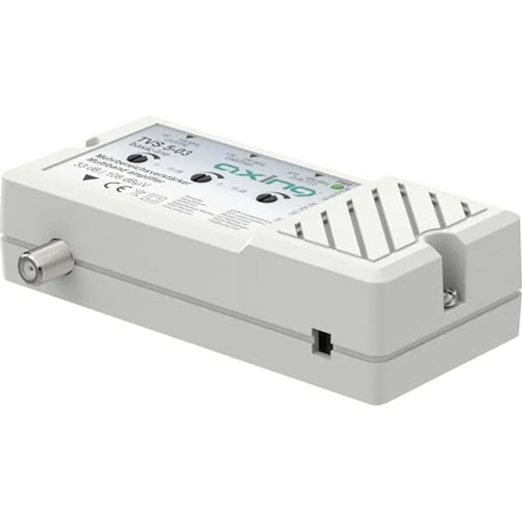 Axing TVS00503 Mehrbereichsverstärker DAB+, DVB-T, UKW, 33 dB, integriertes Mobilfunk-Sperrfilter, energieeffizient mit 2,5 W – Bild 2