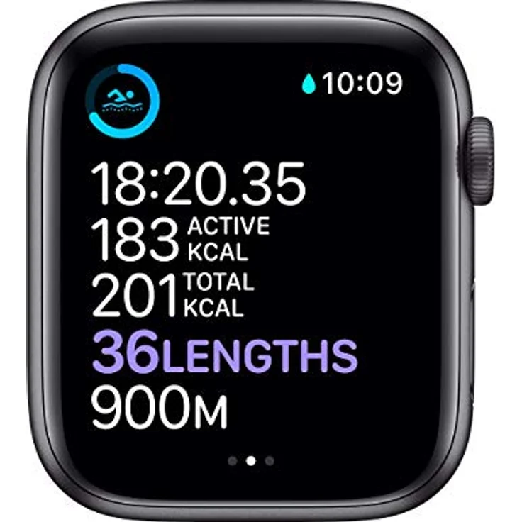 Apple Watch Series 6, GPS-Modell 44MM mit Aluminiumgehäuse in Space Grau und Schwarz Sportarmband, Always On Display, EKG- und Blutsauerstoffmessung – Bild 3