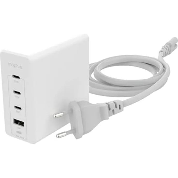 ZAGG mophie USB-C Speedport 120 Wall Charger, 120 Watt, GaN, Fast Charging, Dual Port, Lightning Device, (White, EU Adapter), 409909309