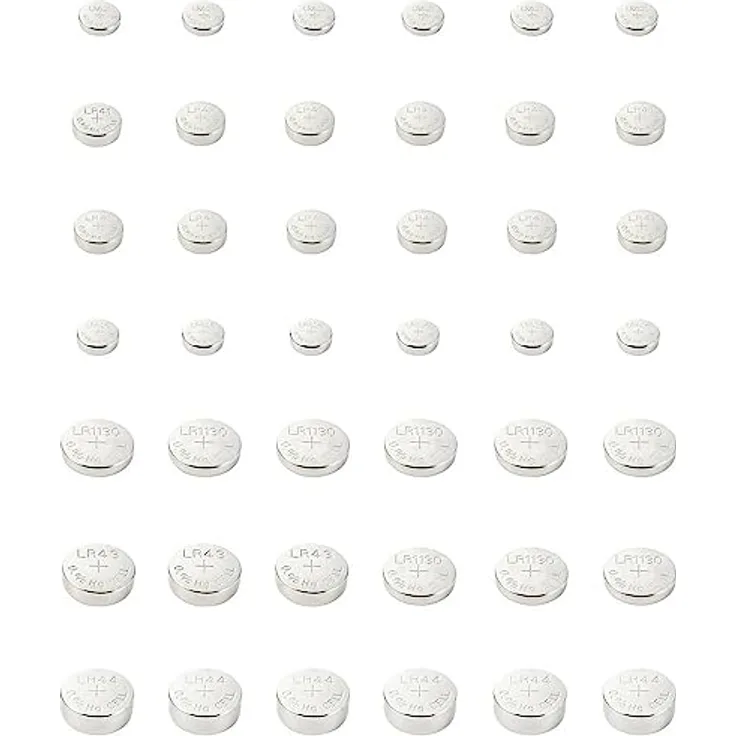 VOLTCRAFT Knopfzellen-Set 6 x AG1, 12 x AG3, 6 x AG4, 9 x AG10, 3 x AG12, 6 x AG13