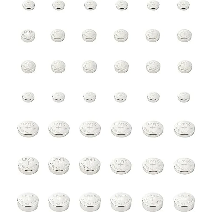 VOLTCRAFT Knopfzellen-Set 6 x AG1, 12 x AG3, 6 x AG4, 9 x AG10, 3 x AG12, 6 x AG13 – Bild 1