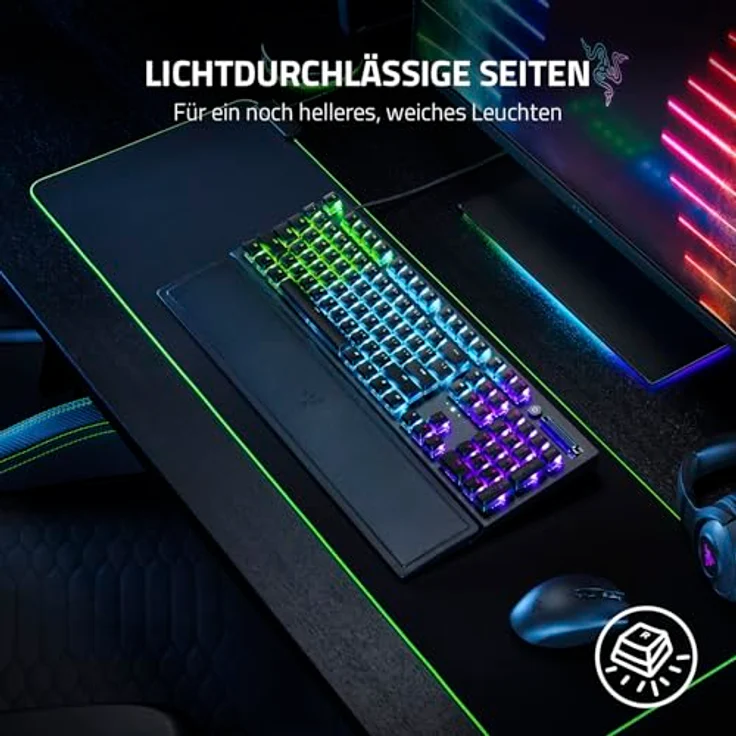 RAZER Phantom Tastenkappen-Upgrade-Set, lichtdurchlässig für RGB-Beleuchtung, unbeschriftet – Bild 3