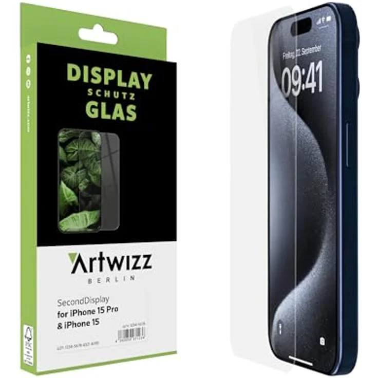 Artwizz SecondDisplay für iPhone 15 und iPhone 15 Pro Glasschutzfolie – Bild 1