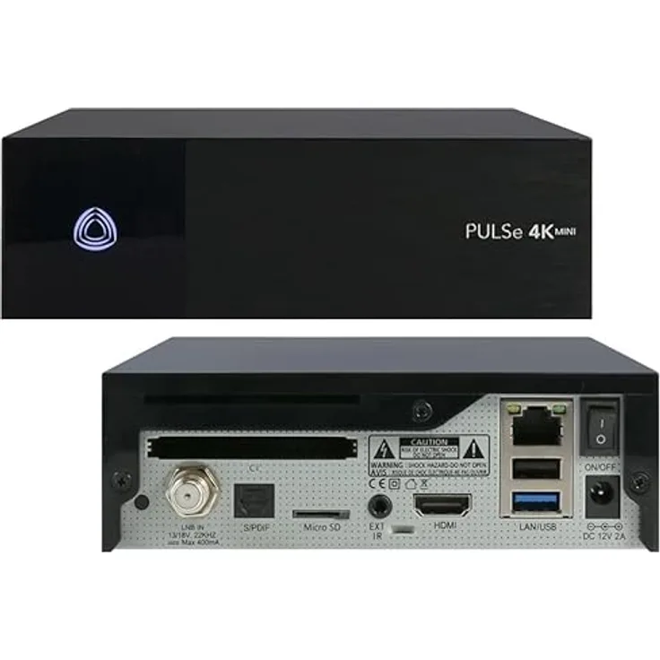ab Pulse AB Pulse 4K Mini-UHD-Satellitenempfänger DVB-S2X-Tuner, Linux E2, Ultra HD 2160p, H.265, HDR10, 1 GB RAM und 8 GB Flash, USB 2.0 und 3.0, HDMI, CI, CA-Kartenleser, MicroSD-Steckplatz, LAN ,