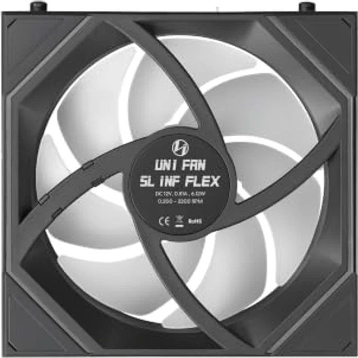 Lian Li UNI FAN SL-INF FLEX Wireless Lüfter, ARGB - 120mm, schwarz, 3er-Pack mit PWM-Controller und Daisy-Chain-System – Bild 6
