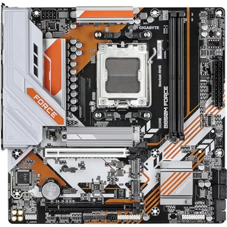 GIGABYTE B850M FORCE (rev. 1.0), Micro ATX Mainboard für AMD Ryzen 7000/8000/9000, DDR5-SDRAM, 128 GB max. RAM, dark brown – Bild 2