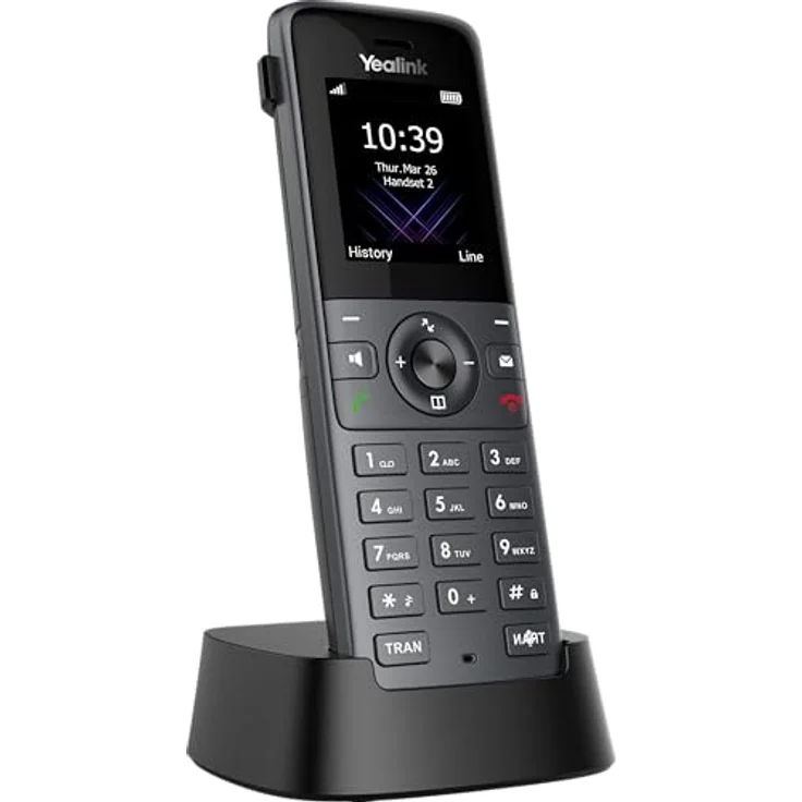 Yealink W74h DECT Mobilteil, VoIP-Telefon mit 1,8-Zoll TFT-Farbdisplay, HD-Sprachqualität, 24 Stunden Gesprächszeit, Bluetooth und Vibrationsfunktion – Bild 1