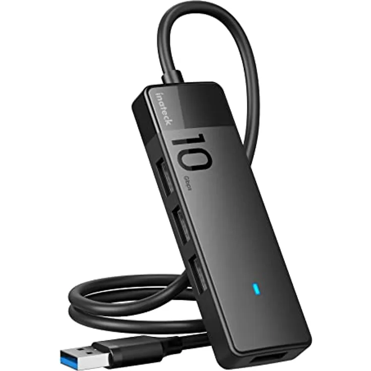 Inateck USB Hub 3.2 Gen 2, USB Verteiler mit 4-Port USB-A-Anschlüssen, 50cm Kable, kompatibel mit Windows 7/8/10/11, Mac OS，Linux