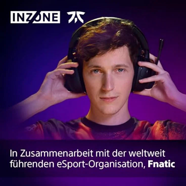 Sony INZONE H5 - Wireless Gaming Headset, 360 Spatial Sound für Gaming, komfortabler Sitz, 28 Std. Akkulaufzeit, geringe Latenz, Mikrofon mit AI, PC & PS5 kompatibel - Schwarz – Bild 2