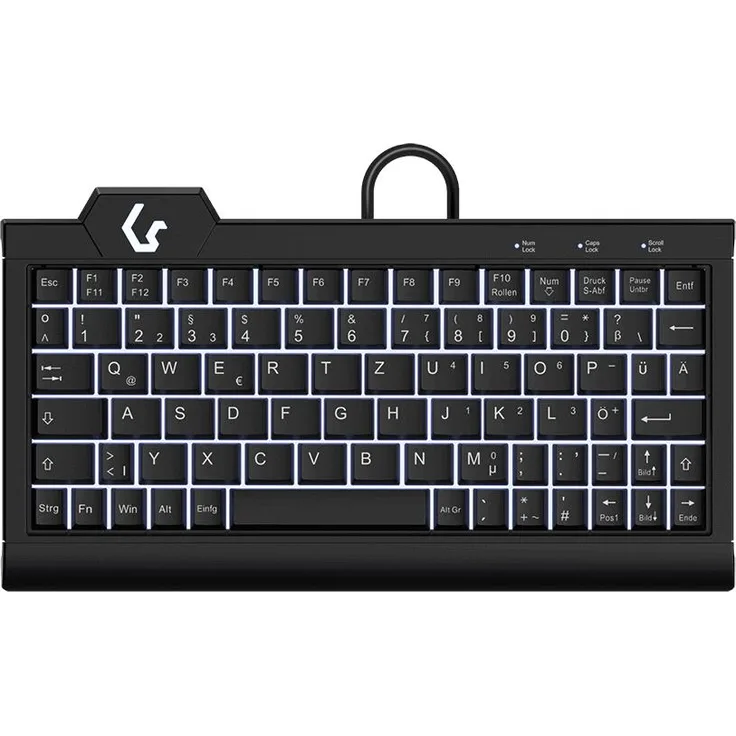 KeySonic KSK-3010ELC (DE) (DE, Kabelgebunden), Tastatur, Schwarz mit Hintergrundbeleuchtung