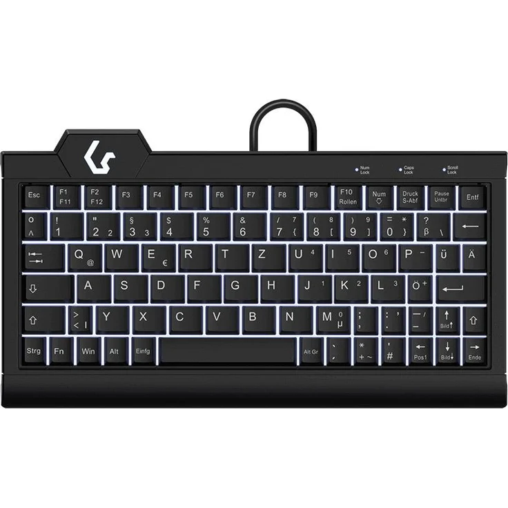 KeySonic KSK-3010ELC (DE) (DE, Kabelgebunden), Tastatur, Schwarz mit Hintergrundbeleuchtung