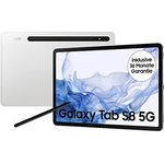 Samsung Galaxy Tab S8, 11 Zoll, 128 GB interner Speicher, 8 GB RAM, Wi-Fi, Android Tablet inklusive S Pen, Silver, inkl. 36 Monate Herstellergarantie