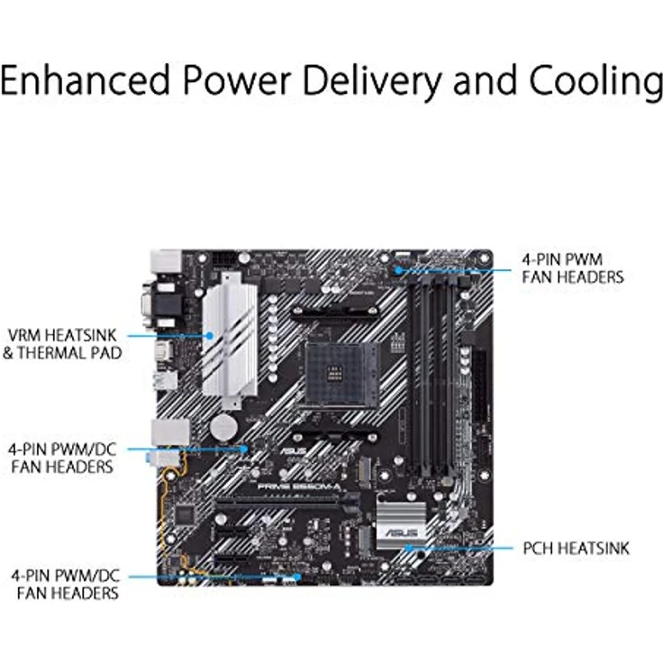Asus PRIME B550M-A Mainboard Sockel AMD AM4 Formfaktor Micro-ATX Mainboard-Chipsatz AMD B550 – Bild 4