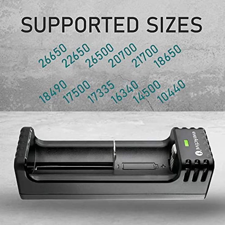 everActive Ladegerät für 1 Stück Li-Ionen-Akkus wie 18650, professionell, schnell, Micro USB, Modell: LC-100, Schwarz – Bild 4