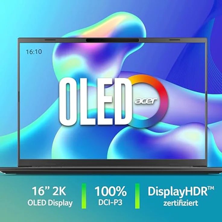 Acer Aspire 16 AI OLED (A16-52M-70AJ) Laptop, 16" WUXGA OLED, Intel Ultra 7-258V, 32GB RAM, 1TB SSD, Windows 11, schwarz – Bild 3