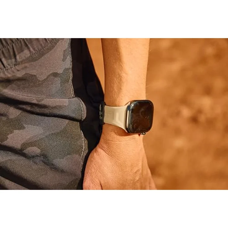 URBAN ARMOR GEAR Scout Armband für Apple Watch, Silikon Ersatz-Armband für 49mm/45mm/44mm/42mm (Ultra 2/Ultra, SE, Series 9/8/7/6/5/4/3/2/1), antibakteriell, Titanium – Bild 3