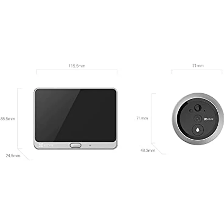 EZVIZ intelligenter kabelloser Türspion WLAN 720p HD mit Zwei-Wege-Audio Nachtsicht 4600mAh wiederaufladbarer Akku PIR-Personenerkennung 4.3 Zoll Farb-Display MicroSD-Kartenslot oder Cloud-Aufzeichnung DP1C – Bild 3