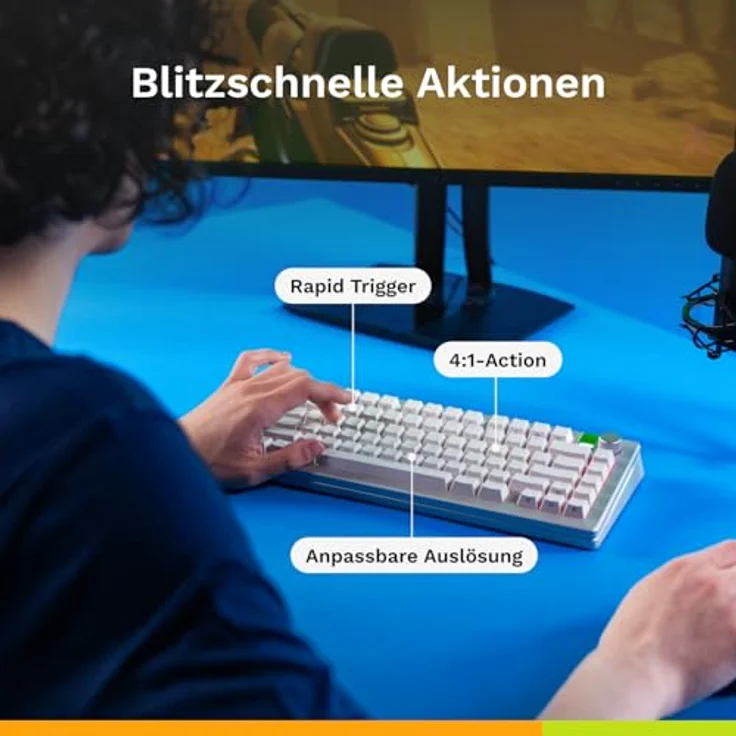 Glorious Gaming GMMK 3 PRO HE: Rapid Trigger, 8K-Abrufrate, Hall-Effekt, modulares Aluminiumgehäuse, TKL 75%, Amerikanische QWERTY - Schwarz – Bild 2