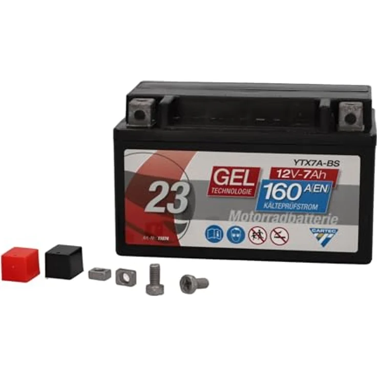 Cartec GEL Batterie YTX7A-BS 7Ah 160A, wartungsfrei und rüttelfest, auslaufsicher mit schneller Startkraft – Bild 9