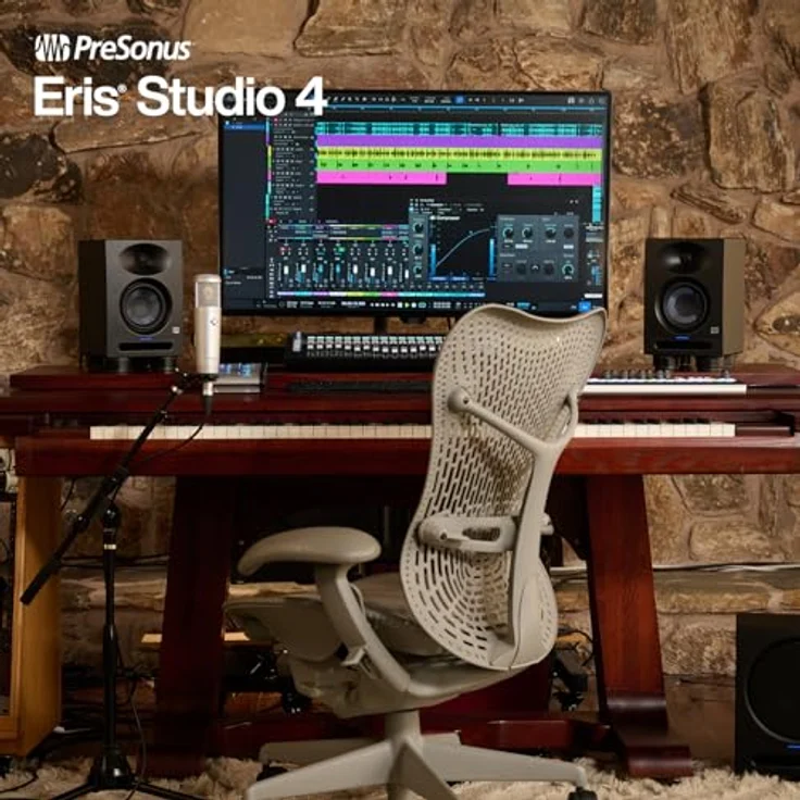 Presonus Eris Studio 4, Aktive Monitor-Box PC-Lautsprecher mit 50 W Leistung, schwarz – Bild 4