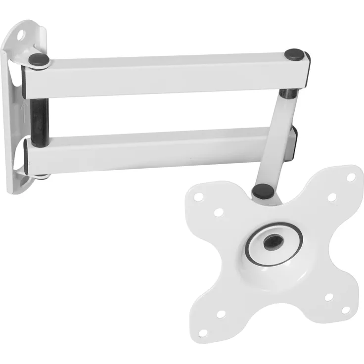 Drall Instruments TV Wandhalterung S62W für 10-32 Zoll LED LCD OLED Fernseher, ausziehbar, schwenkbar, neigbar, VESA 75 100, weiß