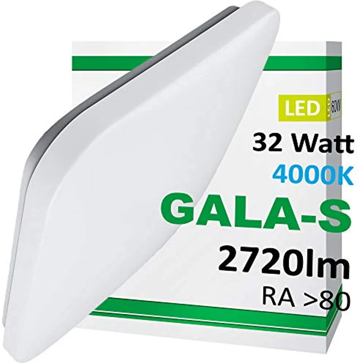 Maxkomfort LED Deckenleuchte GALA-S 32W eckig Deckenlampe 4000K Neutralweiß - Moderne Smarte Deckenbeleuchtung – Bild 2