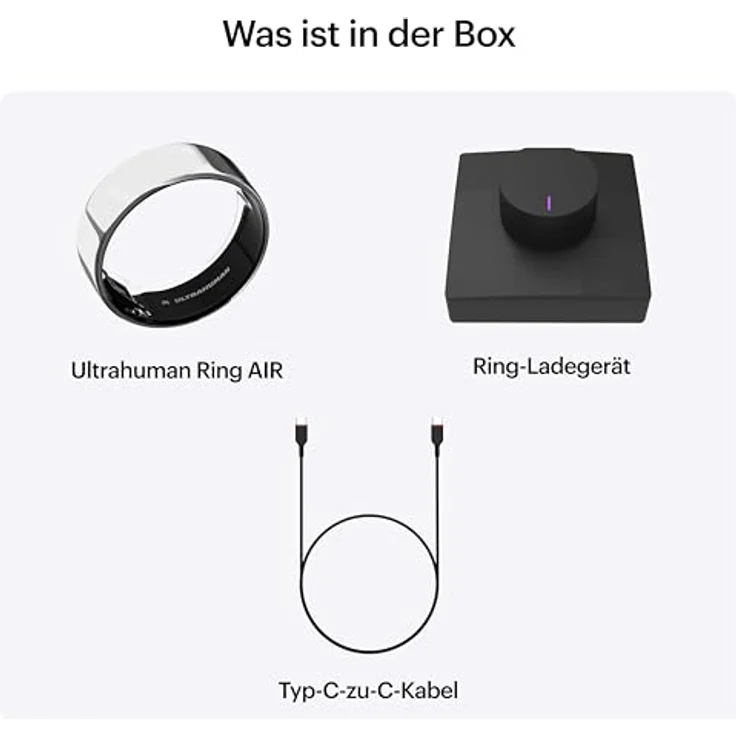 Ultrahuman Ring Air (7, Space Silver), Smart Ring aus Titan mit Herzfrequenz- und Temperatursensor, Silber – Bild 8