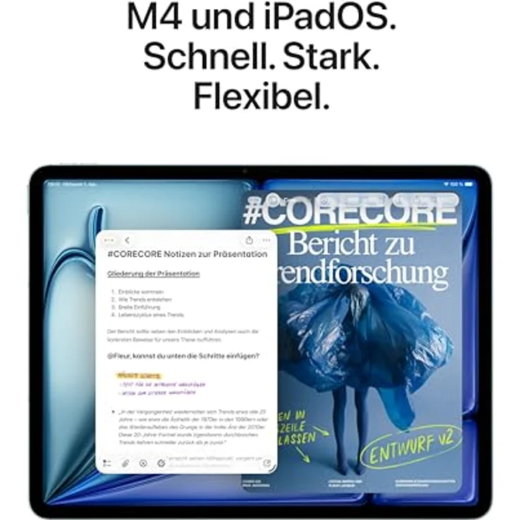 Apple 11" iPad Air (M4), Liquid Retina Display, 128 GB, 12 MP Kamera, WLAN 7, 5G, Touch ID, Blau – Bild 3