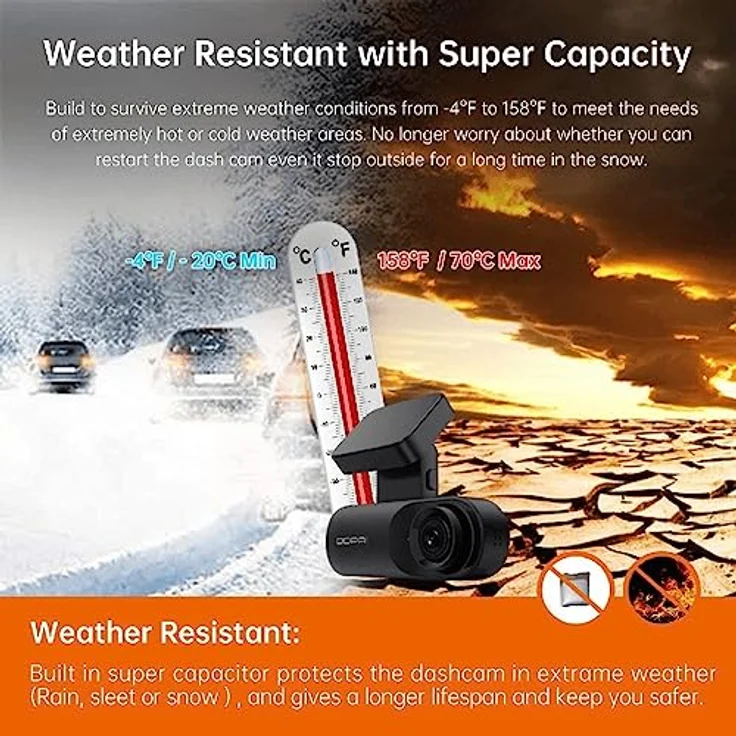 DDPAI Dash Cam Mola N3 GPS Front-Dashcam 1600p, 2K Dashcam Recorder Frontauto Unfall Armaturenbrett Kamera für Auto | Infrarot-Nachtsicht | GPS-Logging | 24-Stunden-Parkmodus | App WLAN | 128 GB max – Bild 5