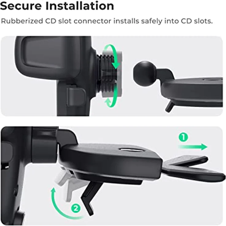 iOttie Easy One Touch 5 CD-Slot KFZ-Halterung für iPhone, Samsung, Moto, Huawei, Nokia, LG, Smartphones, Schwarz, Dash – Bild 4