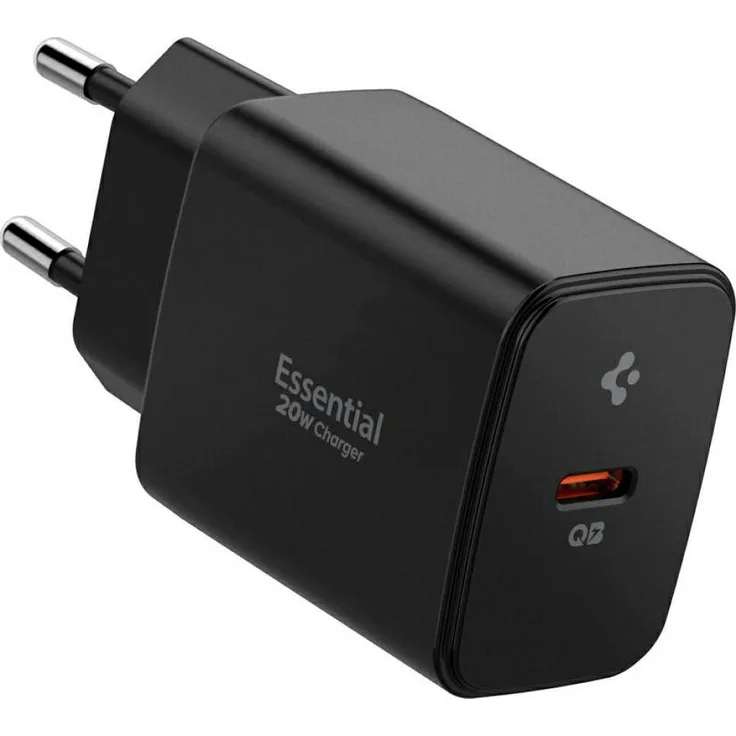 Spigen 20W USB-C Wandladegerät, Superfast Charging mit Quantum Boost Technologie, schwarz