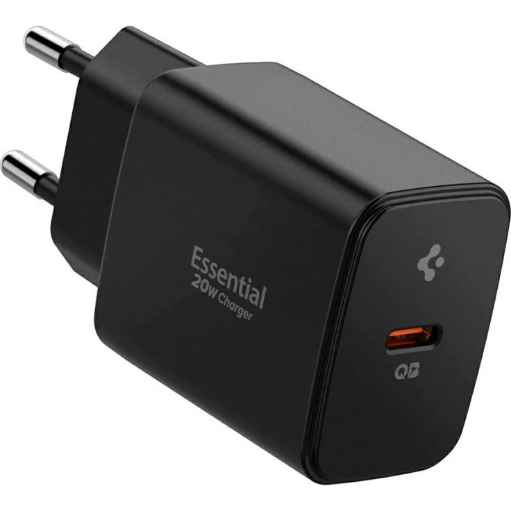 Spigen 20W USB-C Wandladegerät, Superfast Charging mit Quantum Boost Technologie, schwarz