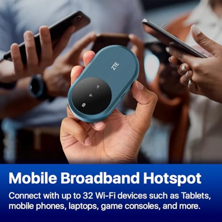 ZTE ZTE U10S Pro, 4G Mobiler WiFi6 Hotspot Router mit 3000-mAh-Akku und bis zu 32 Geräten, blau – Bild 5