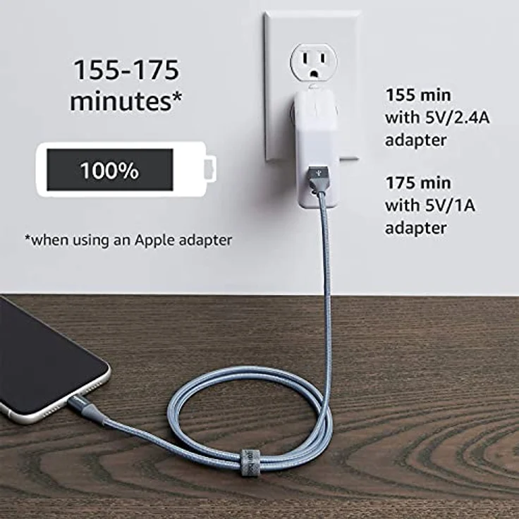 AmazonBasics – Verbindungskabel Lightning auf USB-A, doppelt Nylon-umflochten, fortschrittliche Kollektion, MFi-zertifiziertes Ladekabel für iPhone, dunkelgrau, 91,2 cm – Bild 6