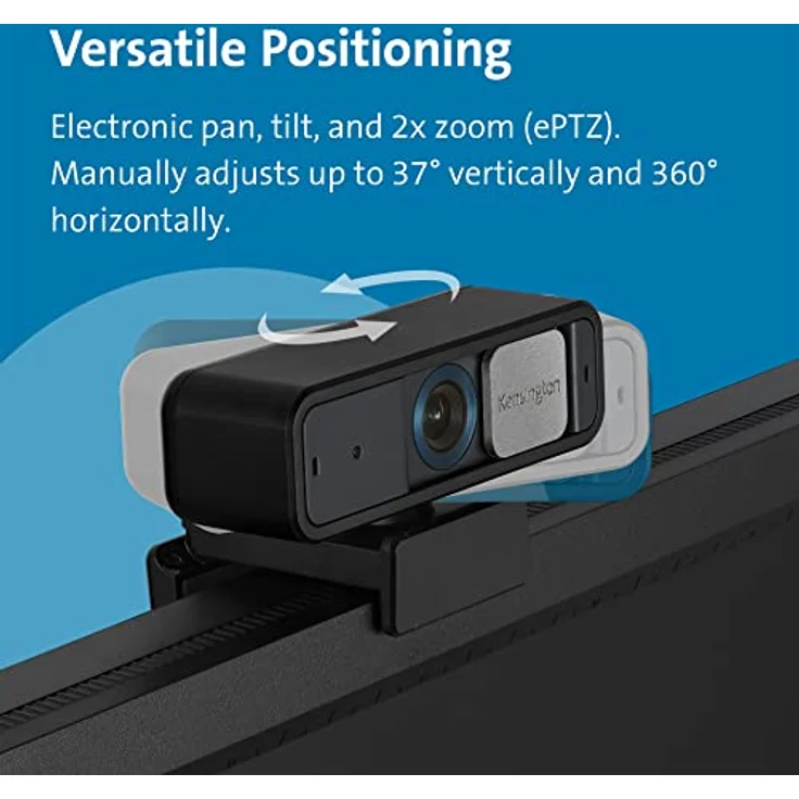Kensington W2050 Pro 1080p Autofokus-Webcam, Strom über USB, 2 integrierte Mikros mit Noise Reduction, Weitwinkel-Zoom in HD, Digitale PC-Kamera für Einzel- und Gruppen-Videokonferenzen (K81176WW) – Bild 4
