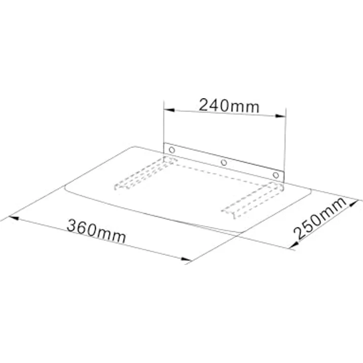 Cabletech LECHPOL UCH0216 Wandhalterung für DVD- / Blu-ray-Player und RTV-Geräte, elegantes schwarzes Glasregal mit Montagematerial – Bild 5