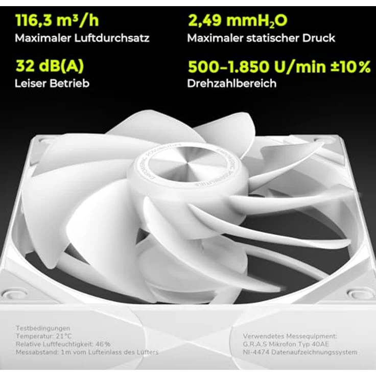 TRYX ROTA SL ARGB Reverse Lüfter, 3er-Pack 120mm mit FDB-Lager und magnetischem Kabel, weiß – Bild 5