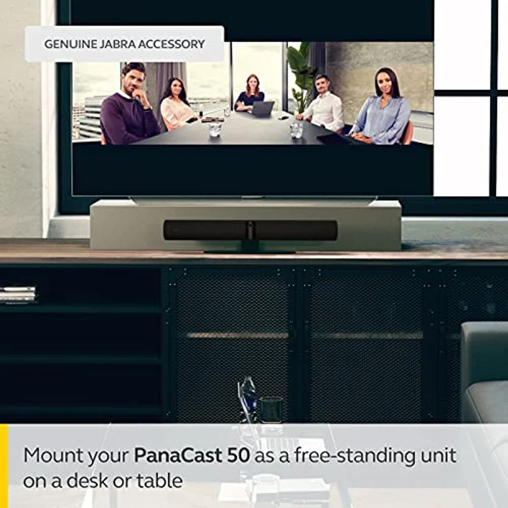 Jabra PanaCast 50 Table Stand (36 cm x 12 cm x 9.6 cm) - Desk Stand for PanaCast 50 Video Bar Elevation by 7.4 cm - Portable Desk Stand Riser for Easy PanaCast 50 Attachment - Grey – Bild 5